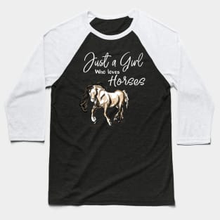 Just a Girl Who Loves Horses Equestrian Baseball T-Shirt